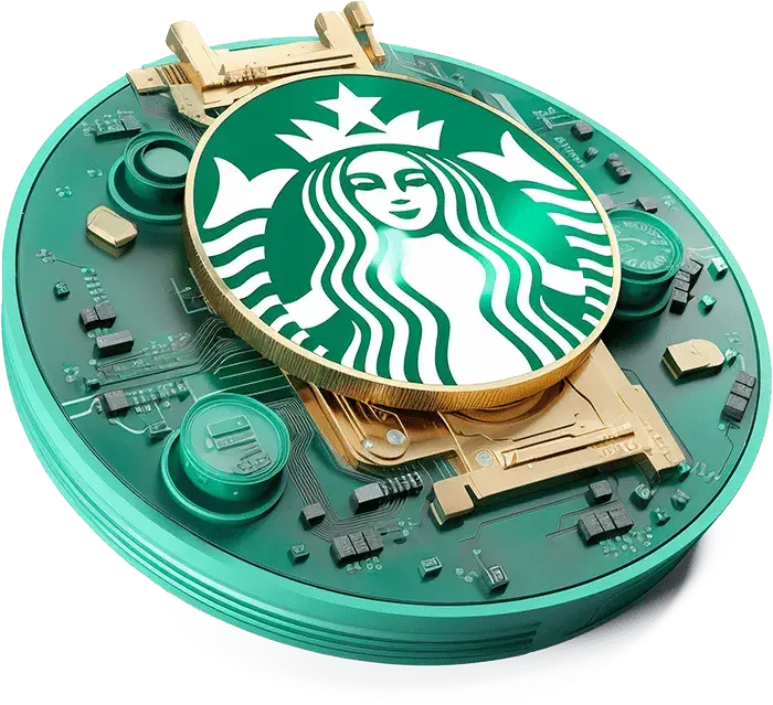 Futuristic starbucks coin