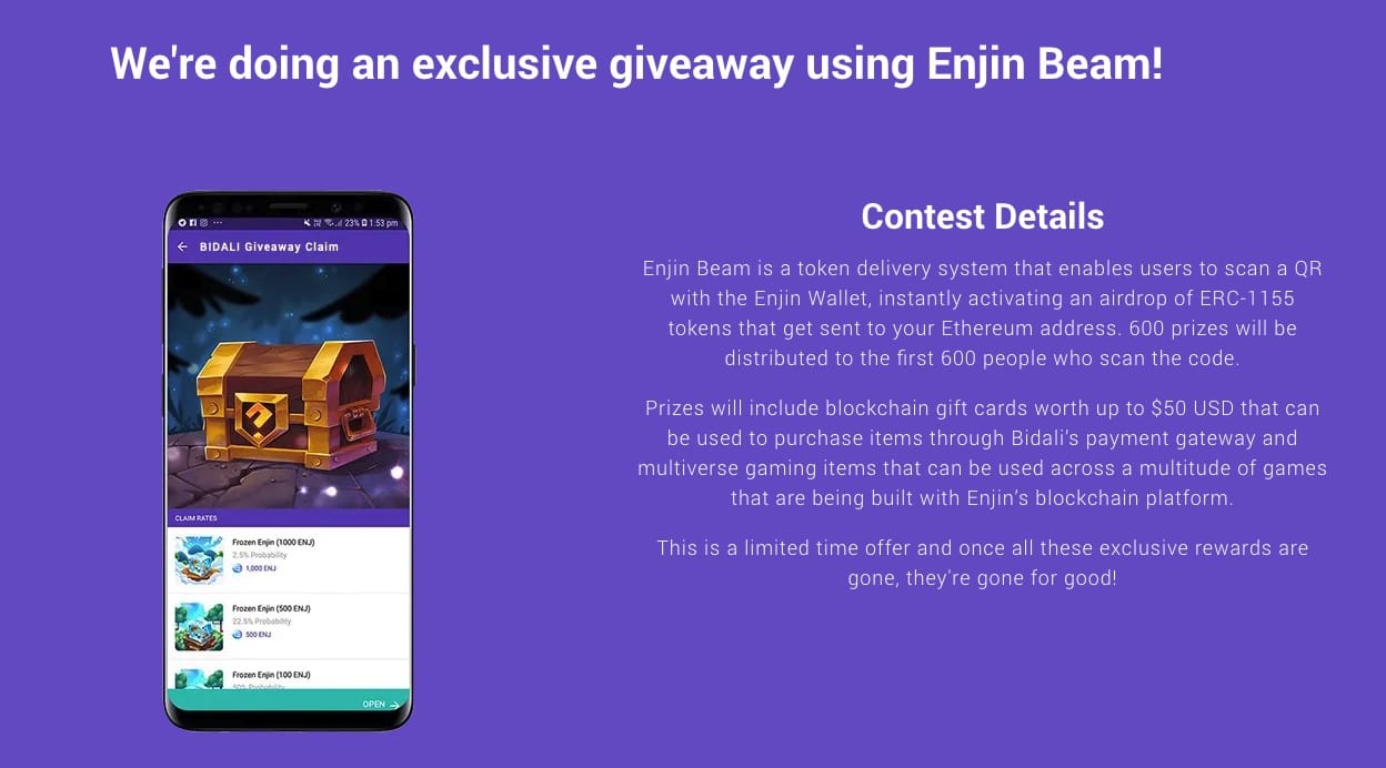 Bidali Enjin Giveaway